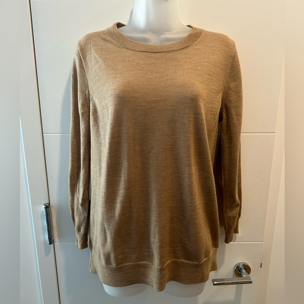 COPY - J. Crew Merino Wool Camel Sweater Crew Neck - Size Large
